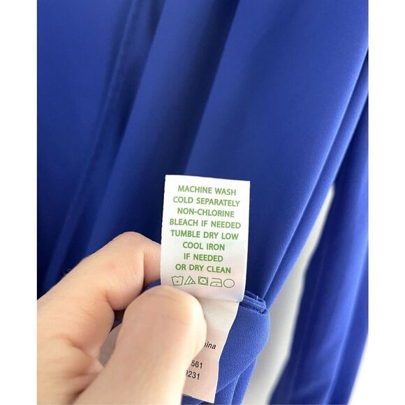 Lilly Pulitzer Size S Myah Long Sleeve Wrap Blouse Royal Purple Draped Relaxed - Picture 13 of 13